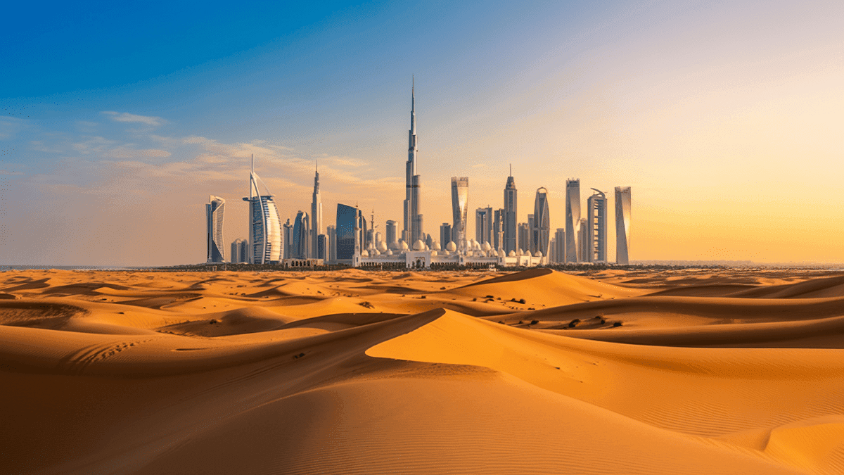 Expansive desert landscape representing limitless global growth